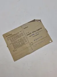Originalt tysk HitlerJugend mødeseddel til volkssturm 1945