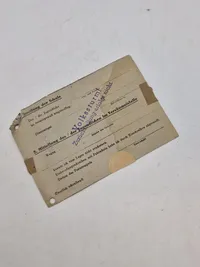 Originalt tysk HitlerJugend mødeseddel til volkssturm 1945