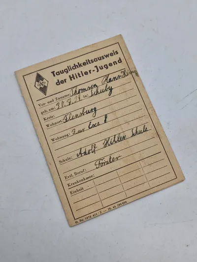 Originalt tysk HitlerJugend Ausweis