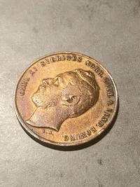 Original svensk 2 øre 1867 - højt møntskær