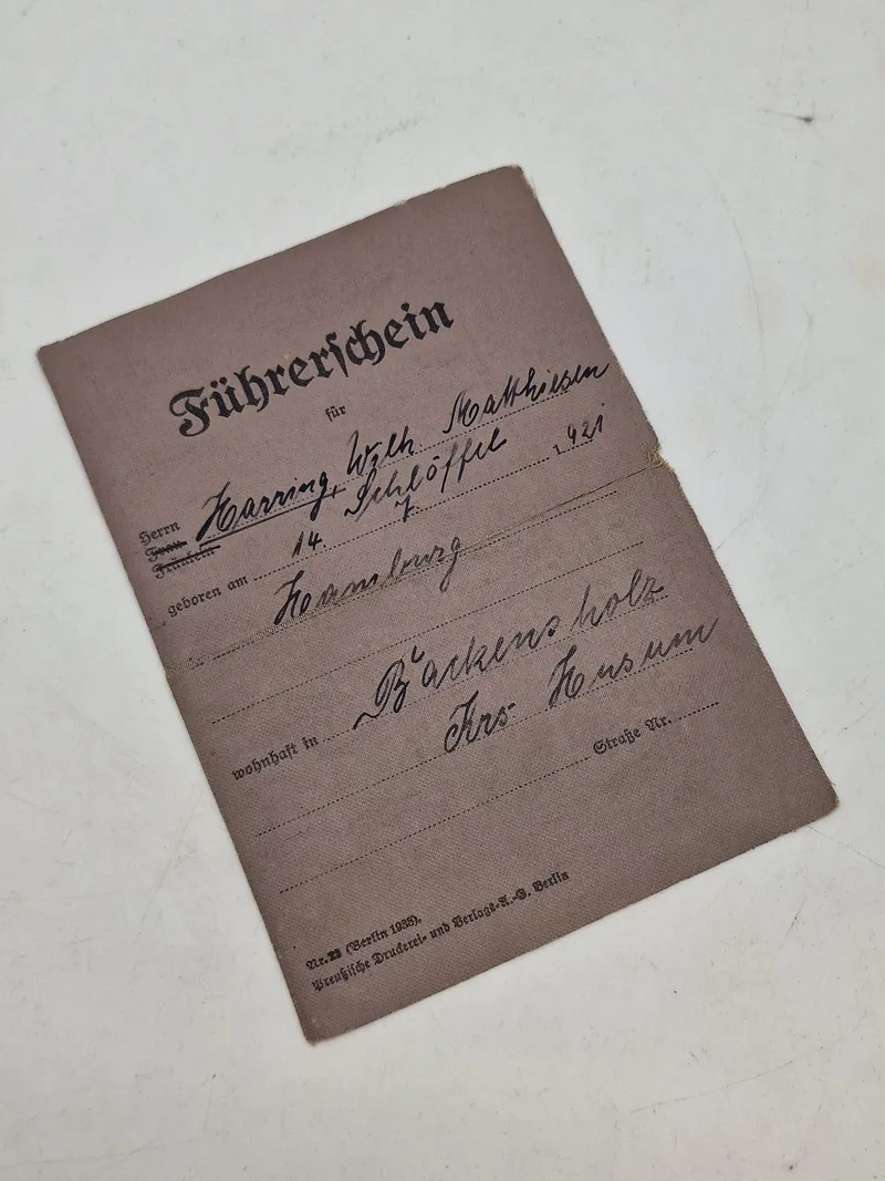 Originalt tysk kørekort - godt stemplet med ørn og HK