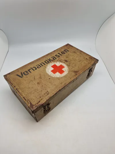 Original tysk Verbandkasten - ww2 i enhedsfarve