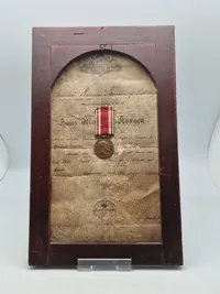 Original 1848-50 medalje med tildelingsbevis og livshistorie