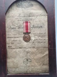 Original 1848-50 medalje med tildelingsbevis og livshistorie