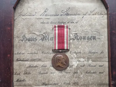 Original 1848-50 medalje med tildelingsbevis og livshistorie