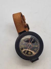 Original Luftwaffe armkompas WW2, Faldskærmsjæger mm. lang rem til flyverdragt