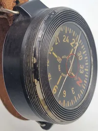 Original Luftwaffe armkompas WW2, Faldskærmsjæger mm. lang rem til flyverdragt