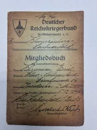 Original medlemsbog - Deutche Reichkriegerbund