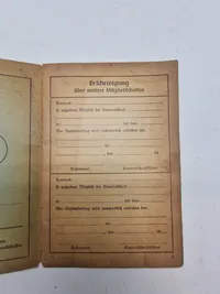 Original medlemsbog - Deutche Reichkriegerbund