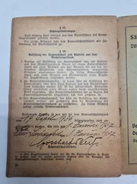 Original medlemsbog - Deutche Reichkriegerbund