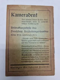 Original medlemsbog - Deutche Reichkriegerbund