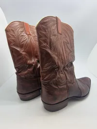 Cowboy læder støvler med taske størelse 43/44 fra 60 erne bla. bæltedyr skind