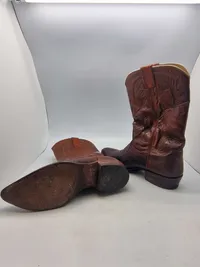 Cowboy læder støvler med taske størelse 43/44 fra 60 erne bla. bæltedyr skind