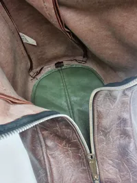 Cowboy læder støvler med taske størelse 43/44 fra 60 erne bla. bæltedyr skind