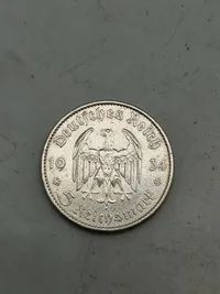 Original 5 Reichmark af sølv - 1934