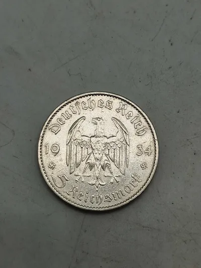 Original 5 Reichmark af sølv - 1934