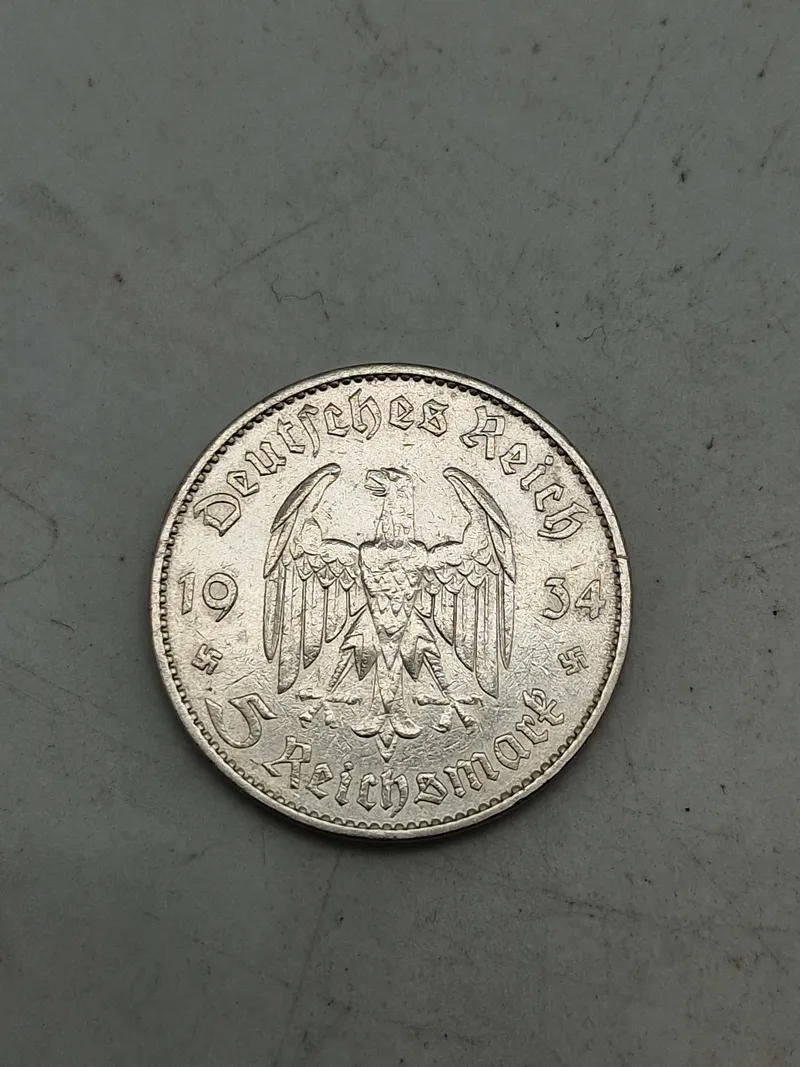 Original 5 Reichmark af sølv - 1934