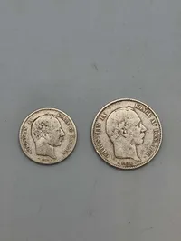 Original dansk 1 krone og 2 krone af sølv