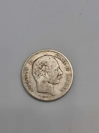 Original dansk 1 krone og 2 krone af sølv