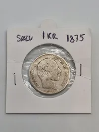 Original dansk 1 krone og 2 krone af sølv