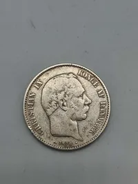Original dansk 1 krone og 2 krone af sølv