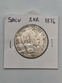Original dansk 1 krone og 2 krone af sølv