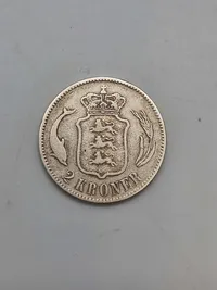 Original dansk 2 krone af sølv - 1875