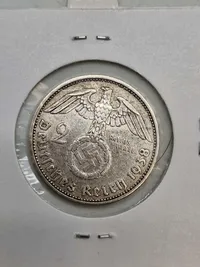 Original 2 Reichmark af sølv - 1938