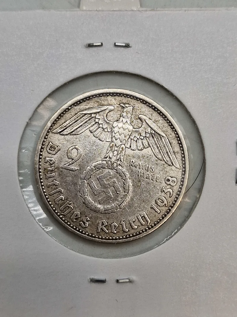 Original 2 Reichmark af sølv - 1938