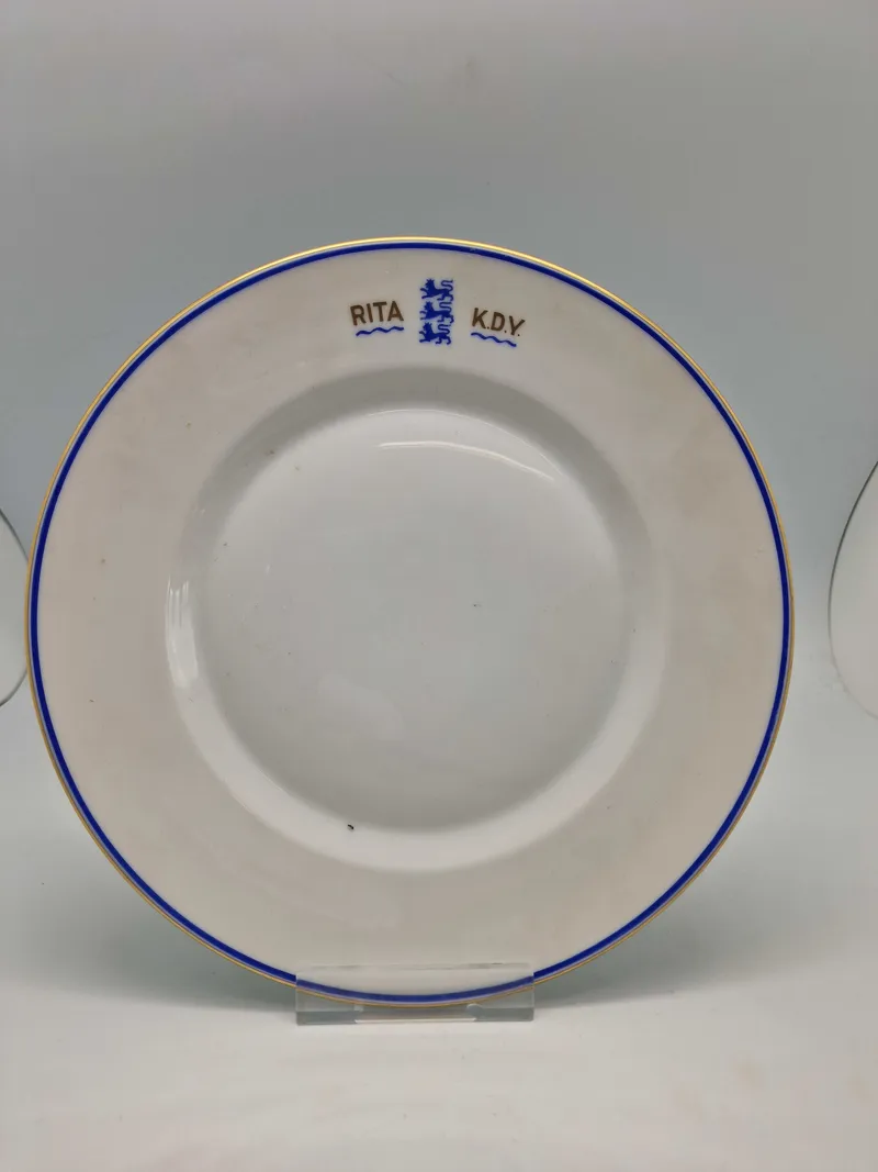 Original RC tallerken - anvendt af kongeparret på deres Yacht “Rita” i 1960’erne og 70’erne
