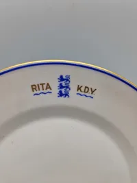 Original RC tallerken - anvendt af kongeparret på deres Yacht “Rita” i 1960’erne og 70’erne