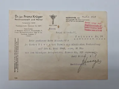 Originalt tysk brev fra 1943