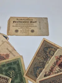 Samling diverse pengesedler - mest tyske ww1