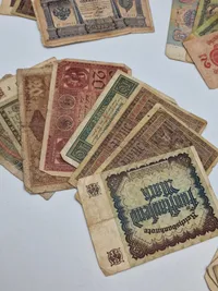 Samling diverse pengesedler - mest tyske ww1