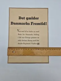 Original dansk Waffen-SS hverve annonce - opsat på pap
