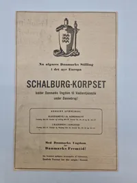 Original dansk Schalburg hverve annonce - opsat på pap