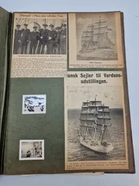Stor spændene scrapbog fra skoleskibet Danmark - 1938 og frem