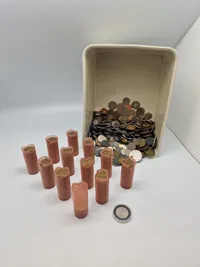 Stor samling blandede  mønter