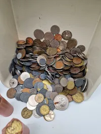 Stor samling blandede  mønter