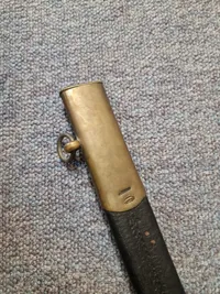 Original dansk Artilleri  officerssabel model 1843 - sabel stemplet Frederiksværk - med lædderskede