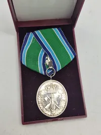 Originalt HJV anciennitetstegn med æske (sølv)