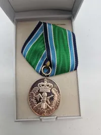 Originalt HJV anciennitetstegn med æske (sølv)