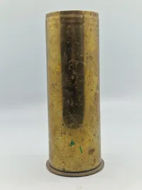 Originalt Tysk 77mm  hylster fra 1916 - stemplet HL:  Haupllaboratorium, Ingolstadt, Bayern.
