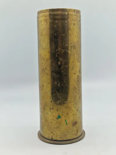 Originalt Tysk 77mm  hylster fra 1916 - stemplet HL:  Haupllaboratorium, Ingolstadt, Bayern.