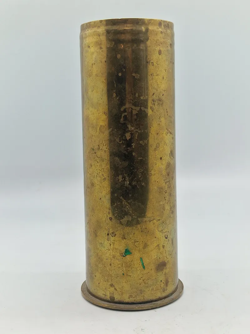 Originalt Tysk 77mm  hylster fra 1916 - stemplet HL:  Haupllaboratorium, Ingolstadt, Bayern.