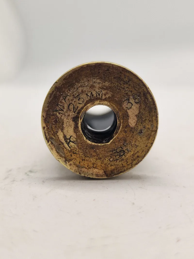 Ekstremt sjældent dansk 23 mm dansk “Madsen” hylster