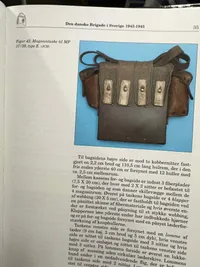 Original senkrigs Husqvarna magasin taske af presset pap fra Den Danske brigade i Sverige WW2
