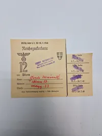 Originale tyske rationeringsmærker - ww2