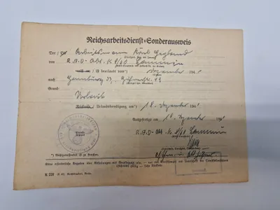 Originalt RAD - Sonderausweis