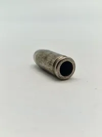 Original 9 mm værkstedspatron/eksercerpatron, brugt af politiet